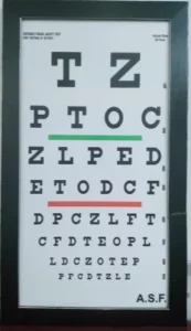 ASF Snellen Chart 6 Meter With Frame